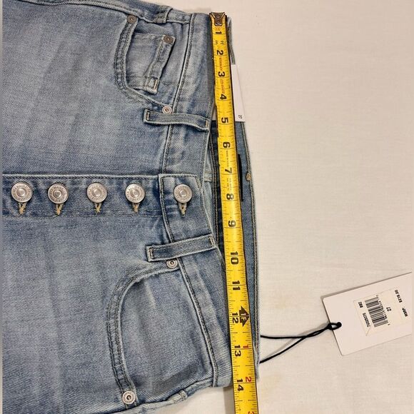 7 For All Mankind High Rise Crop Distressed Denim Jeans New Size 27 - Picture 4 of 11